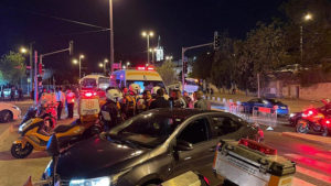 United Hatzalah volunteers help an injured person in eastern Jerusalem. Credit: United Hatzalah. 