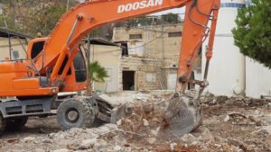 Construction underway at the new housing for Jewish community in Hebron. Credit: Courtesy/The Jewish Community of Hebron.