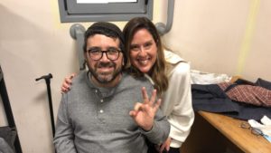 Efrat residents Eitan and Leora Ashman, March 2022. Eitan Ashman suffers from aphasia, a condition which prevents him from communicating normally, following a stroke in 2017. Photo: Josh Hasten. 