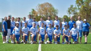 The Israeli men's flag football team, August 2024. Credit: Courtesy American Football in Israel.